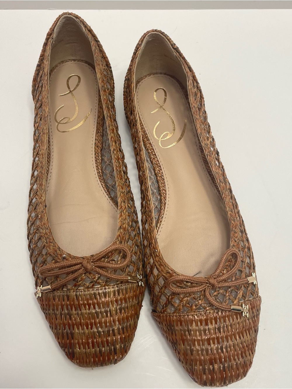 Sam Edelman Woven Leather Ballet Flats in Brown